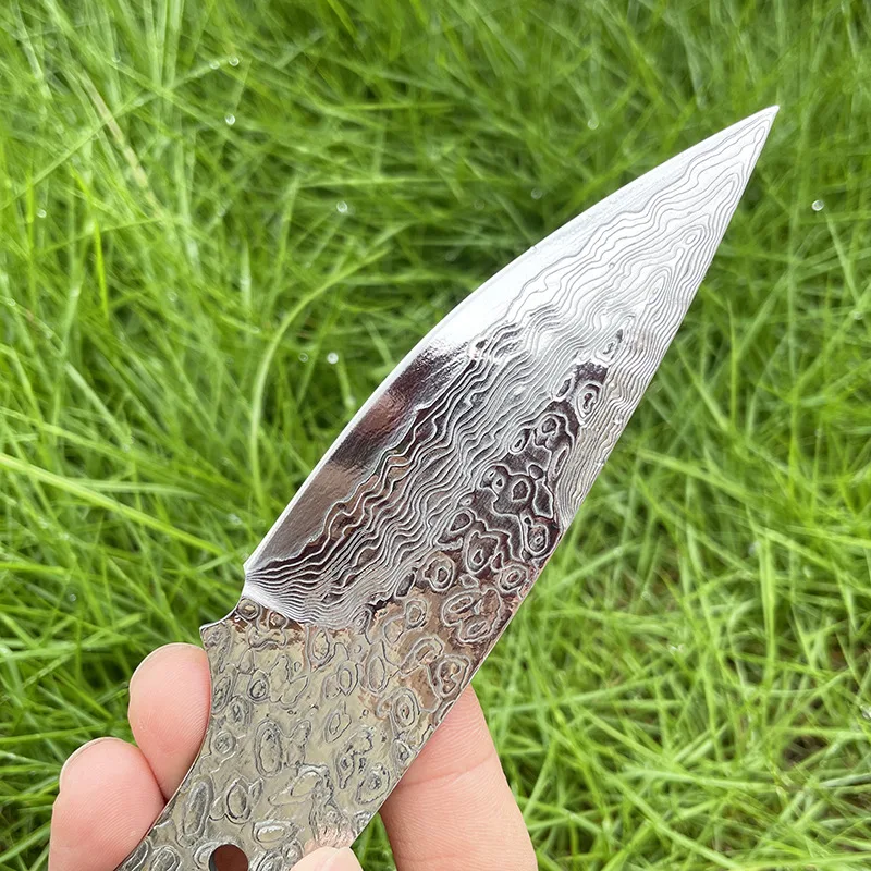 New Damascus Integrated Steel Fixed Blade Knife Embryo Outdoor Camping Survival Knifes Household DIY Semi-finished Blank Strip