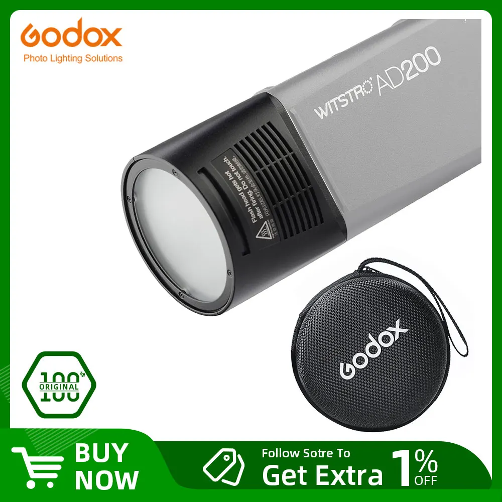 Godox H200R Separation Studio Flash Head Extension Head Portable with Spiral Tube for Godox AD200 Flash