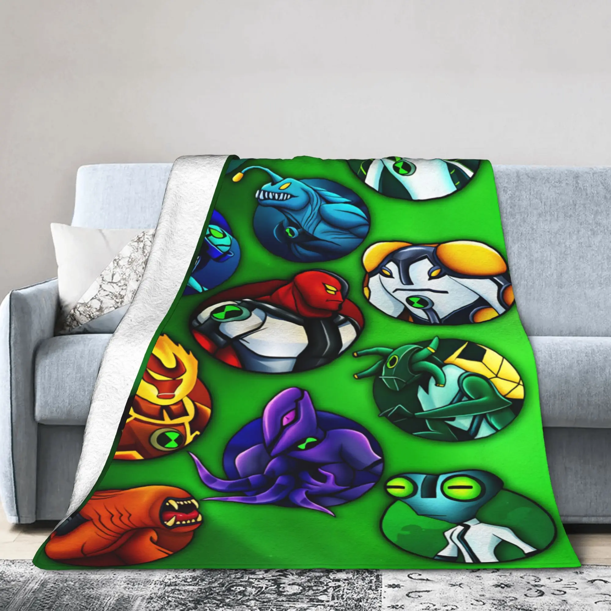 Ben 10 Cartoon Animation Blanket Quality Super Soft  Throw Blanket Winter Picnic Couch Bed Pattern Bedspread