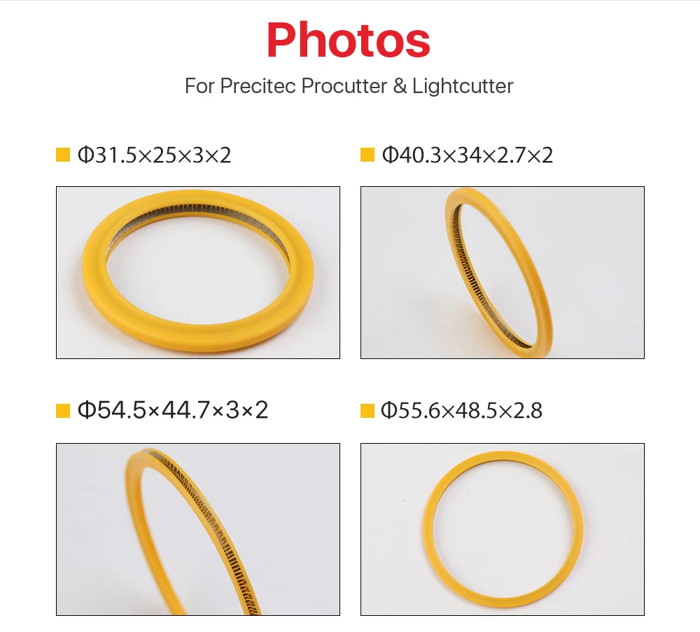 Ultrarayc Laser-Dichtungsring für Precitec-Schutzfenster 37 x 7/30 x 5 und Precitec ZM ProCutter DR P0595–59131 40,3 x 33 x 2,7 mm – Detail 6