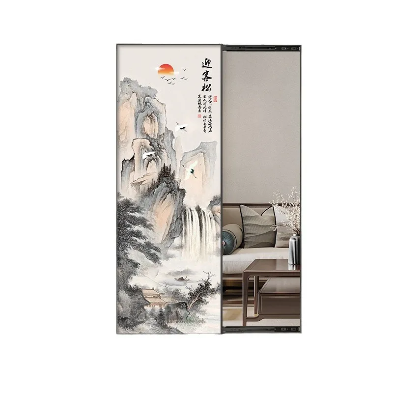 

Household invisible sliding mirror entrance decorative painting