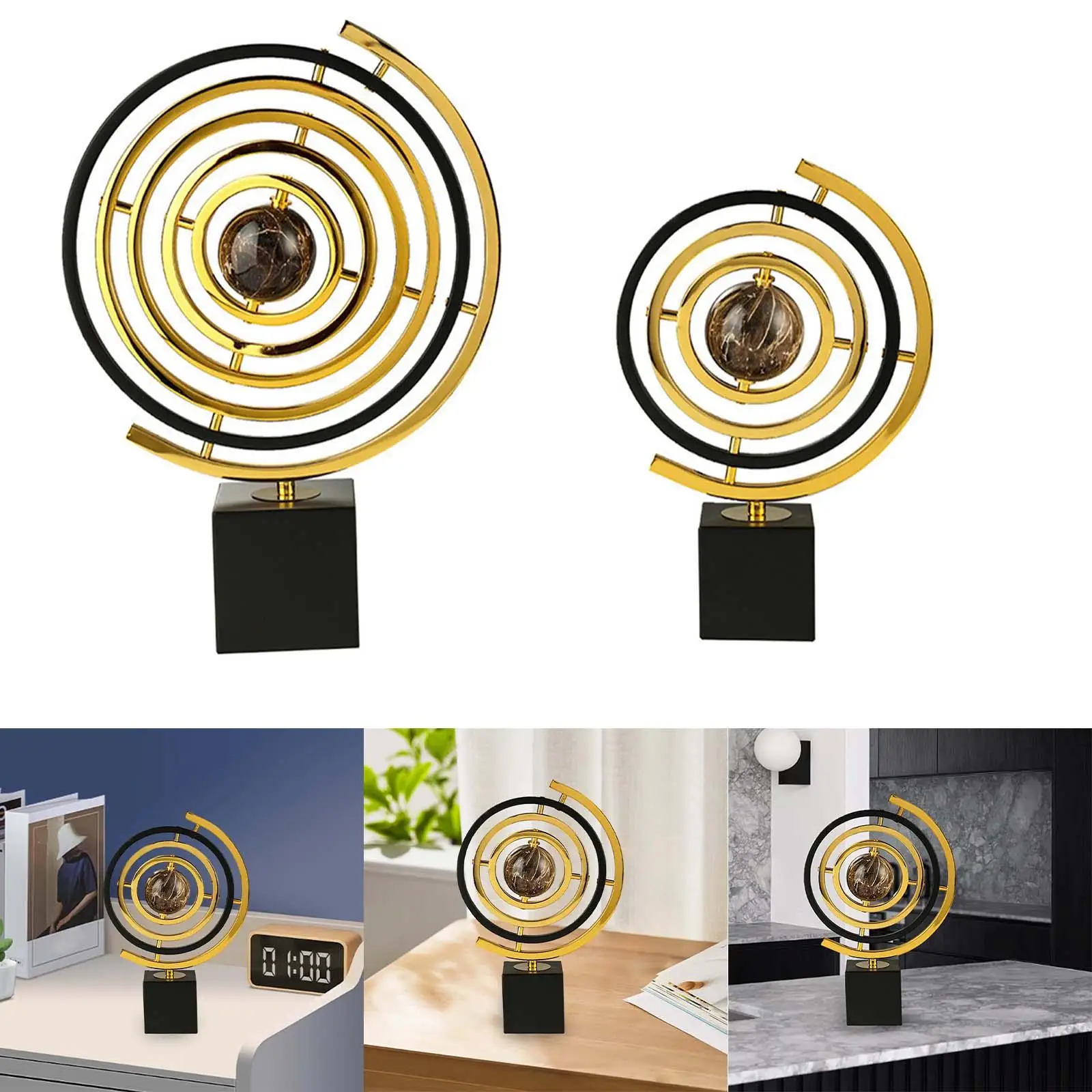 

Modern Art Decor Rotating Globe Aesthetic for Bedroom Tabletop Bookshelf