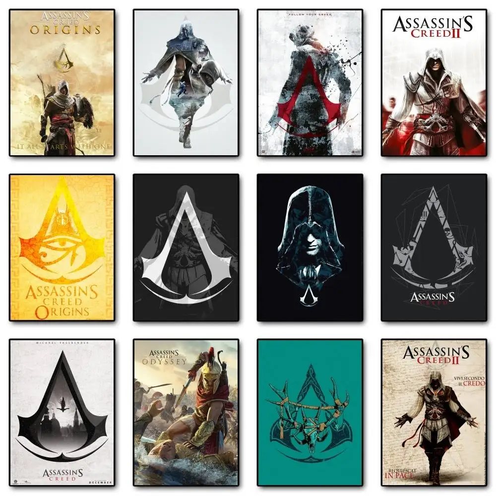 Póster de juego A-Assassins c-creedES, arte de pared impermeable, carteles de películas impresos de alta calidad para sala de estar, dormitorio, decoración Retro para habitación, regalo