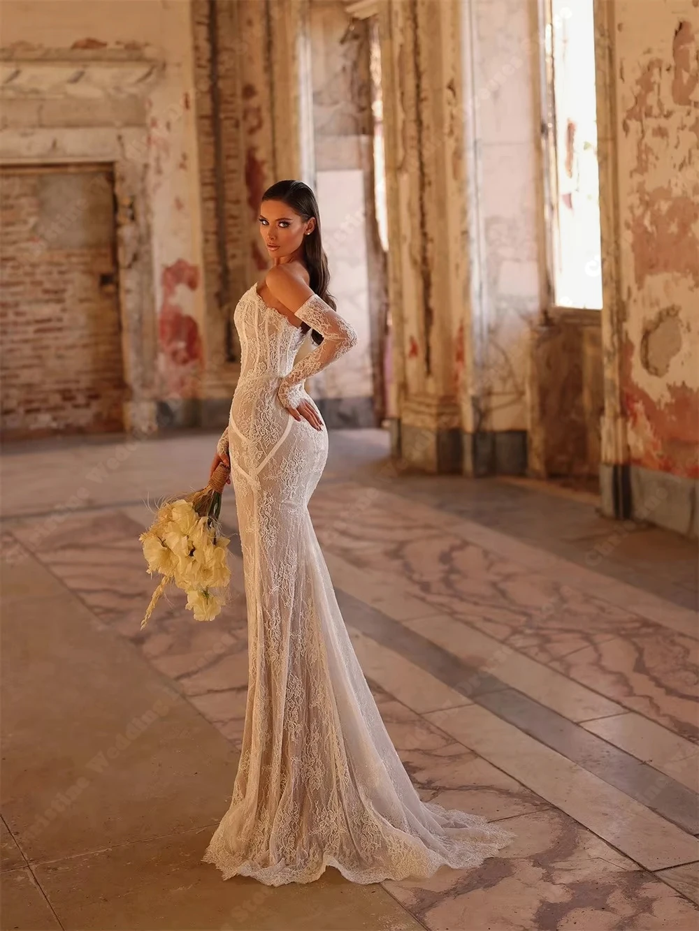 Роскошные свадебные платья с открытыми плечами, сексуальные очаровательные свадебные платья с трубой, помолвочные банкетные платья Vestidos De Novias по индивидуальному заказу