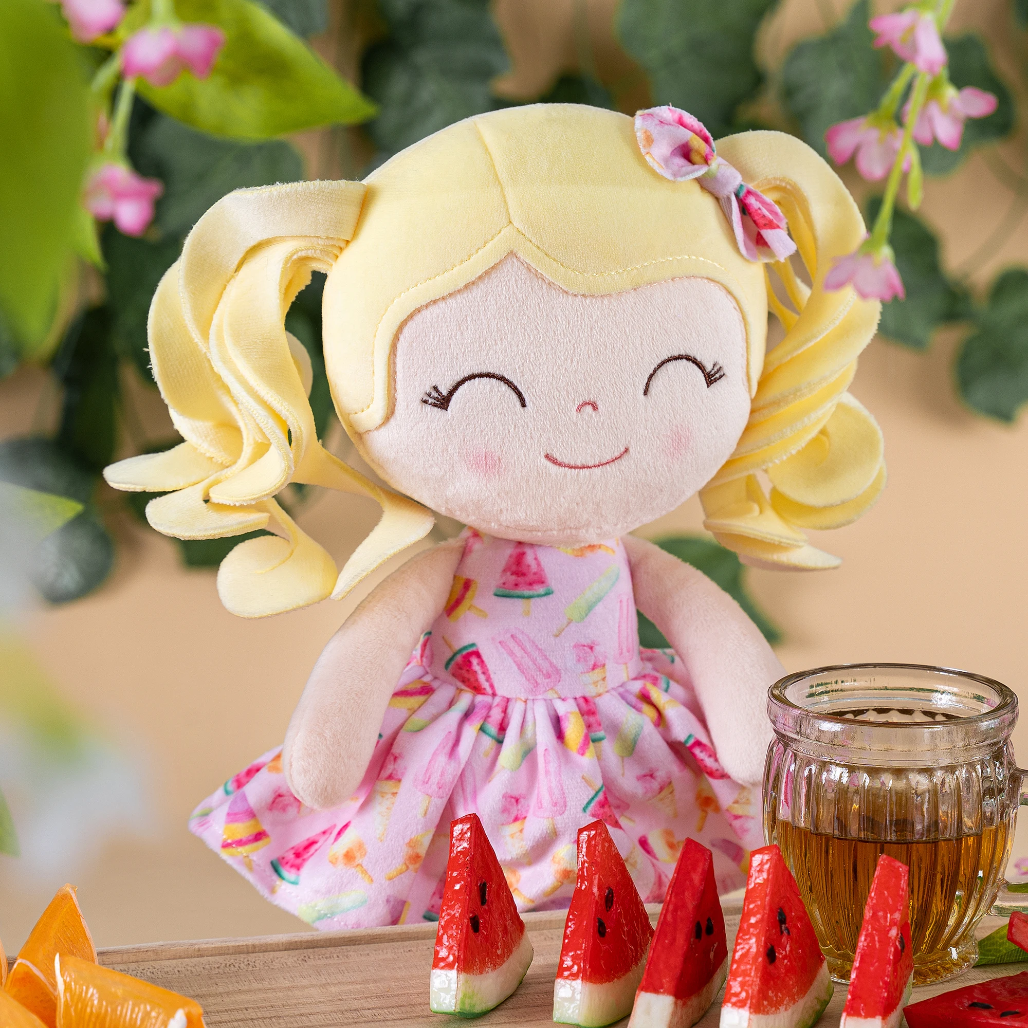 Plush Doll Baby Doll curly hair dolls 2023 new design fruit toys 30cm