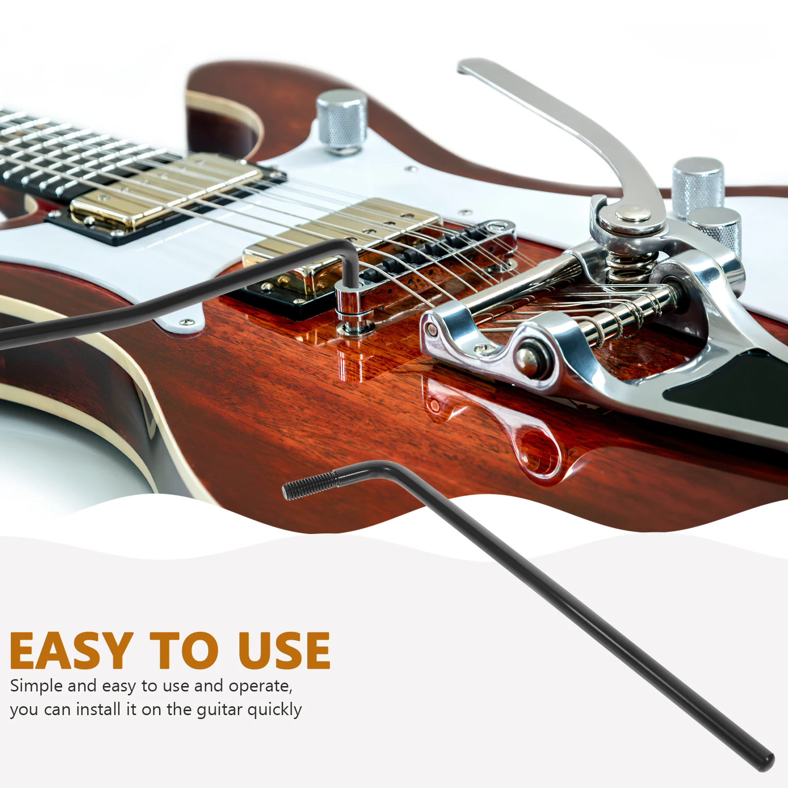 

Durable 6mm Metal Thread Tremolo Arm Electric Guitar Part Safe Smooth Easy to Operate Replacement Thread Tremolo Arm