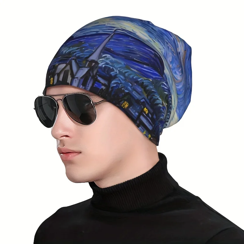 Hat The Starry Night By Vincent Van Gogh Autumn Spring Caps For Men Women Oil Painting Art Skullies Beanies Ski Caps Cotton Bonn