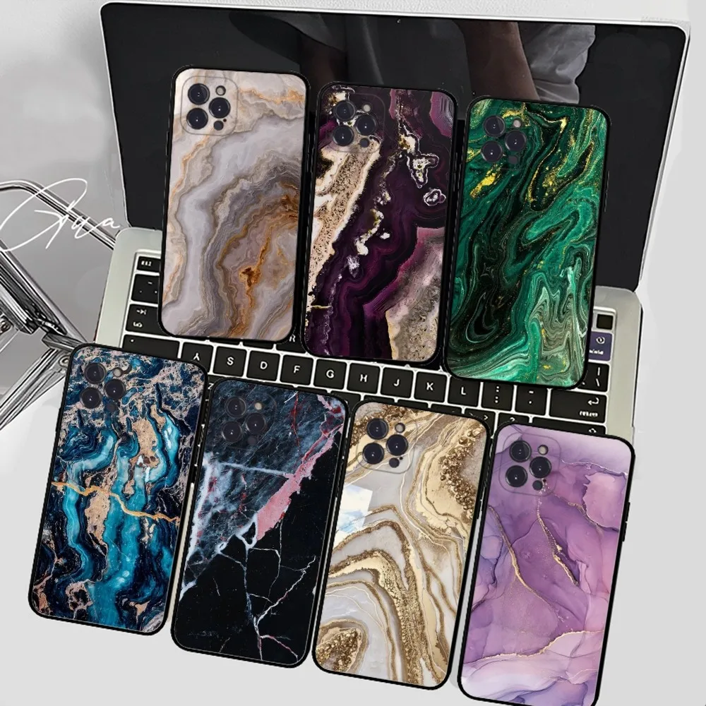 Fashionable Marble Print For iPhone 15 14 11 12 13 Mini Pro XS Max Cover 6 7 8 Plus X XR SE 2020 Funda Shell