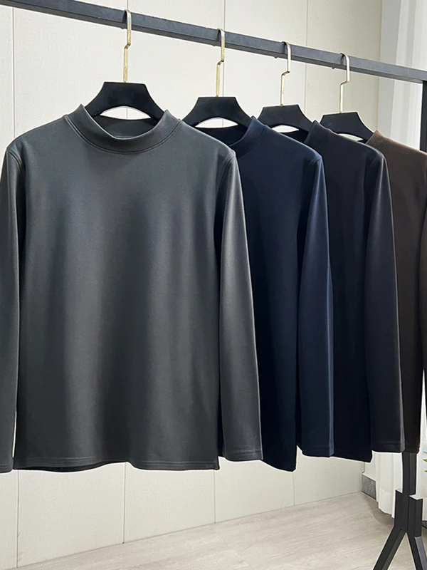 

Men's Slim Fit Long Sve T-irt f High Collar Spring Season Breathable Elastic Base irt Casual Comfortable Sweatirt