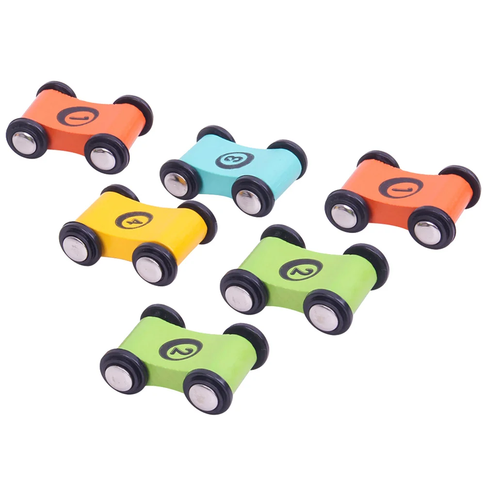 6 pezzi gioco da tavolo in legno auto da corsa macchinine giocattoli per bambini modello cognitivo per bambini