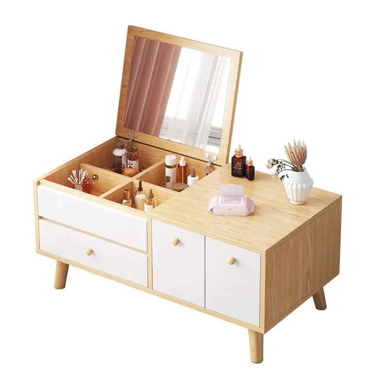 

Simple small apartment in the bedroom, minimalist dressing table, bay window dressing table and desk integrated