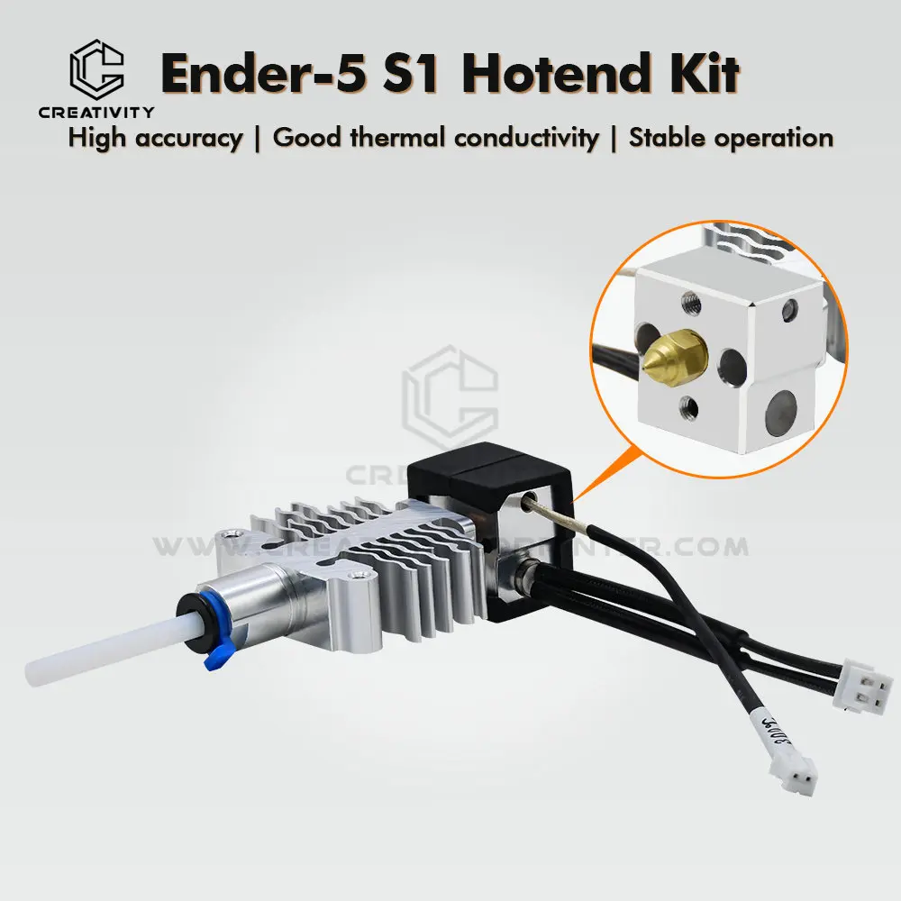 Yaratıcılık Ender 5 S1 Hotend Kiti Yüksek Sıcaklık Hızı Montajlı Ekstruder Hotend Yüksek Sıcaklık Dayanımı/Hızlı Baskı parçası