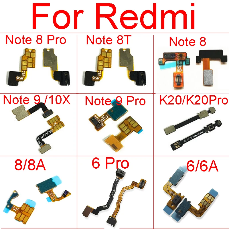 Light Proximity Sensor Flex Cable For Xiaomi Redmi Note 8 8T 9S Pro Distance Ambient Flex Ribbon For Redmi 10X 8A 6A Repalcement