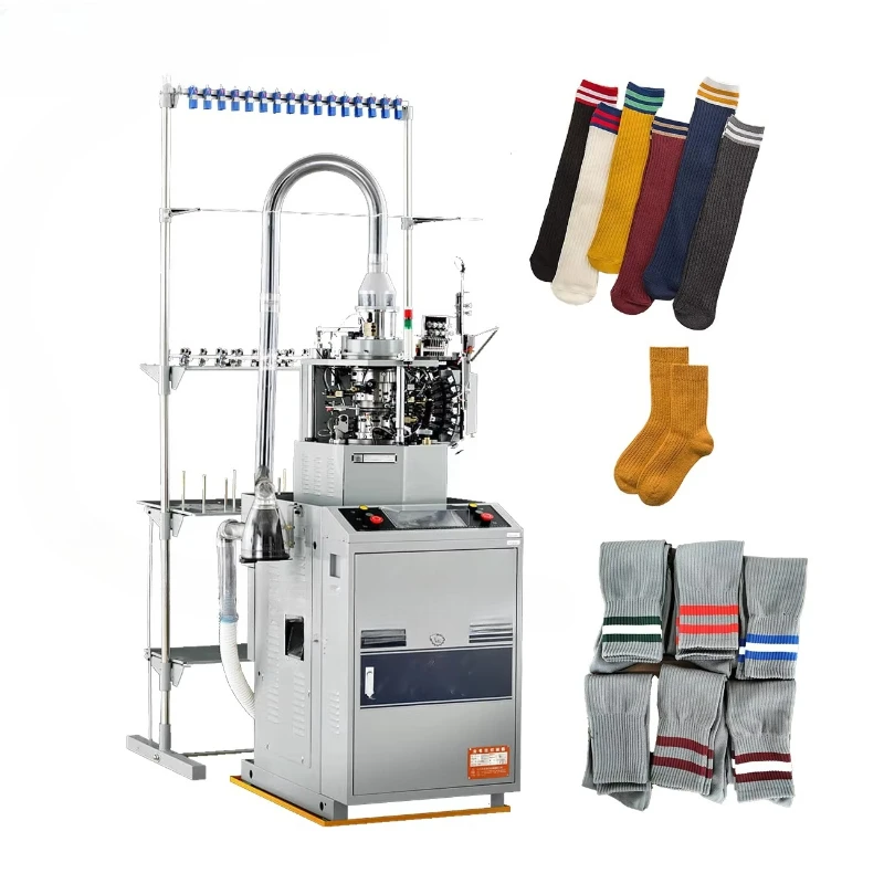 Automatic double tube school uniform sock knitting machine
