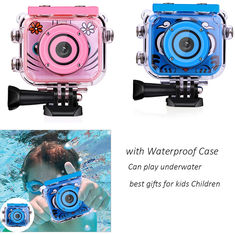 Kinder Kamera wasserdicht 2,0 Zoll LCD-Bildschirm Action-Cam 1080p HD Kinder Digital kamera Foto Video recorder Unterwasser Sand beach