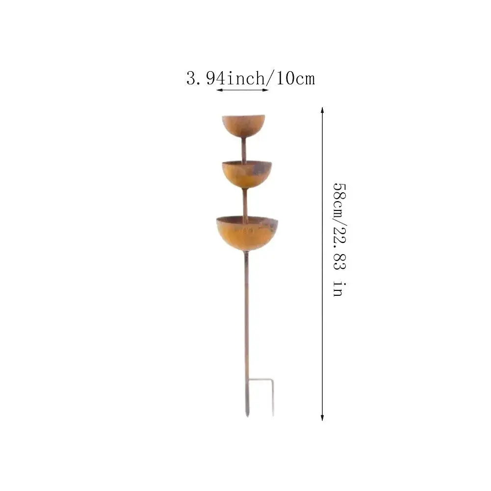 Adorno de Jardín para Exteriores, Recipiente Metálico para Pájaros, Decoración para Recolección de Agua de Lluvia, con P