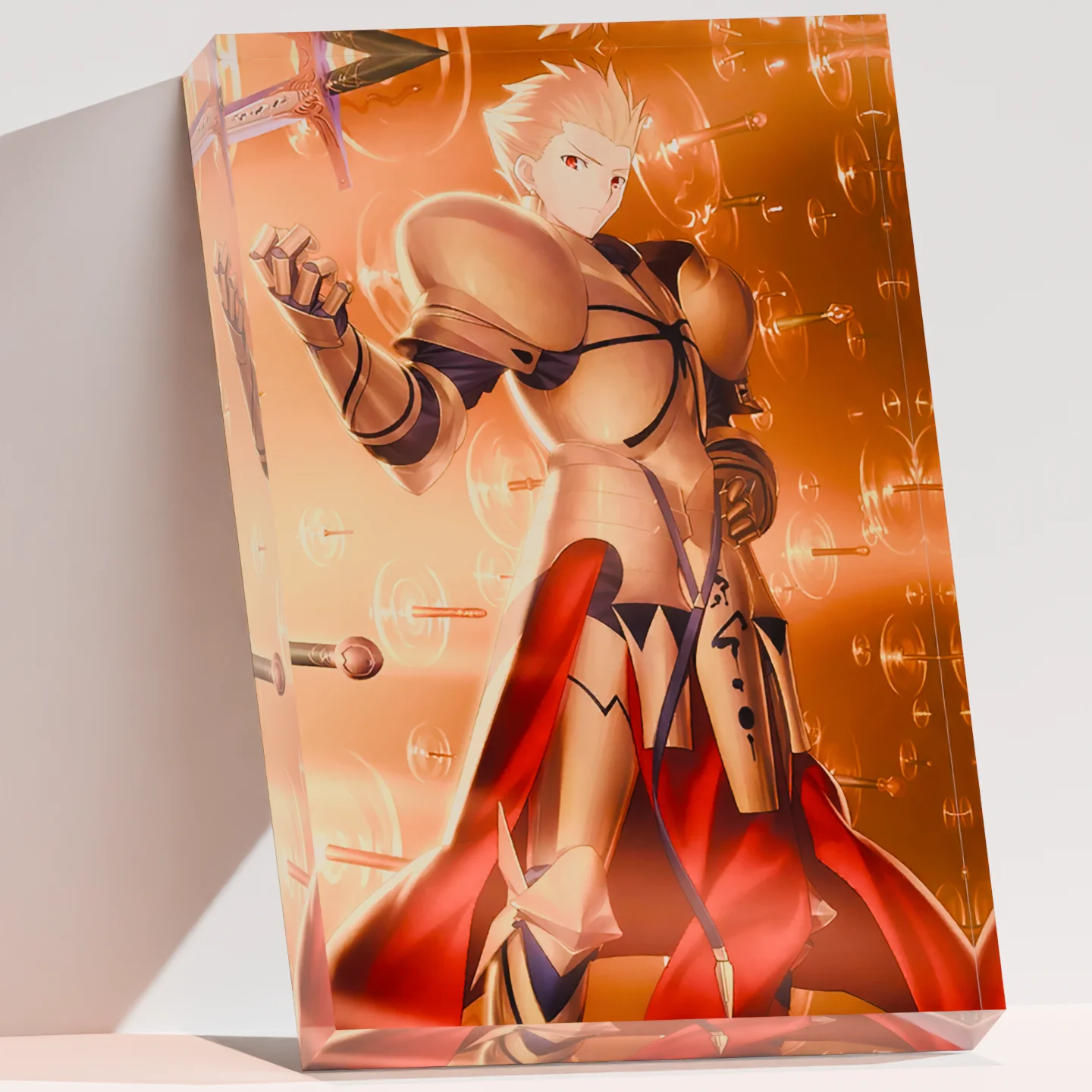 Fate Grand Order FGO Fate Stay Night Gilgamesh Archer Clear Acrylic Block Anime Goods Desktop Ornament Desk Decor Collection Gif