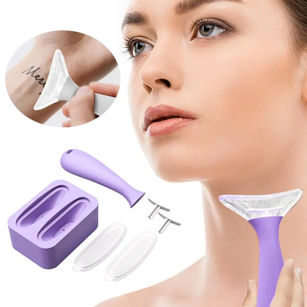 Massaggiatore facciale Rullo di ghiaccio bianco/viola Strumento per la cura della pelle Rullo di ghiaccio in silicone per il viso per occhi Routine per la cura della pelle delle donne