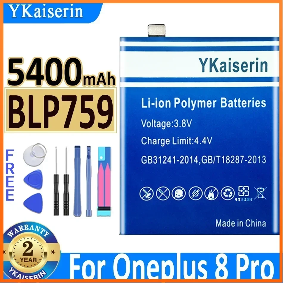 YKaiserin Battery BLP759 For Oneplus 8 Pro  1+ 8pro For OnePlus 8 pro 1 A0001 2 3T 3 5/5T 8 1+8 A8000 BLP571 BLP613 battery