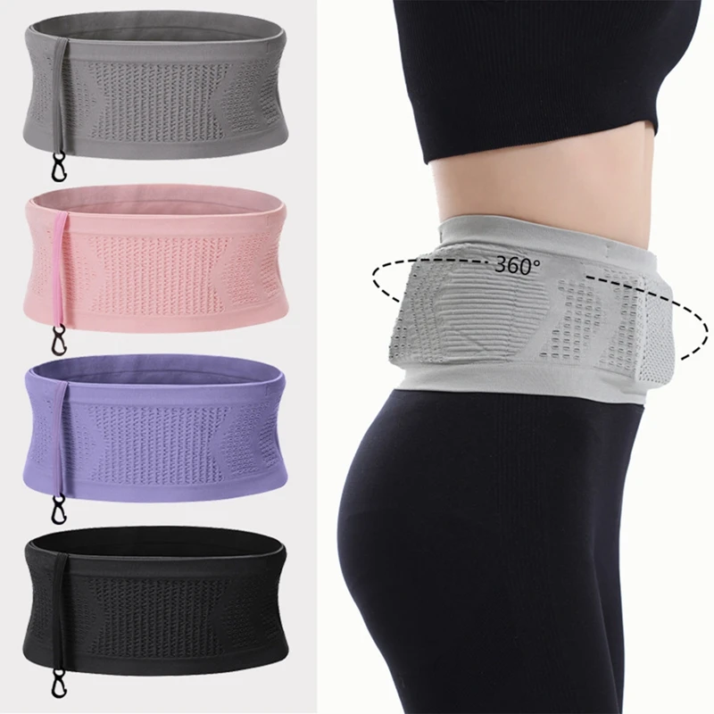 Fitness Exercise Fanny Pack Cell Phone Money And Keys Storage Bags Insivible Waist Bag Running Cycling Belly Purse Yoga Pouch