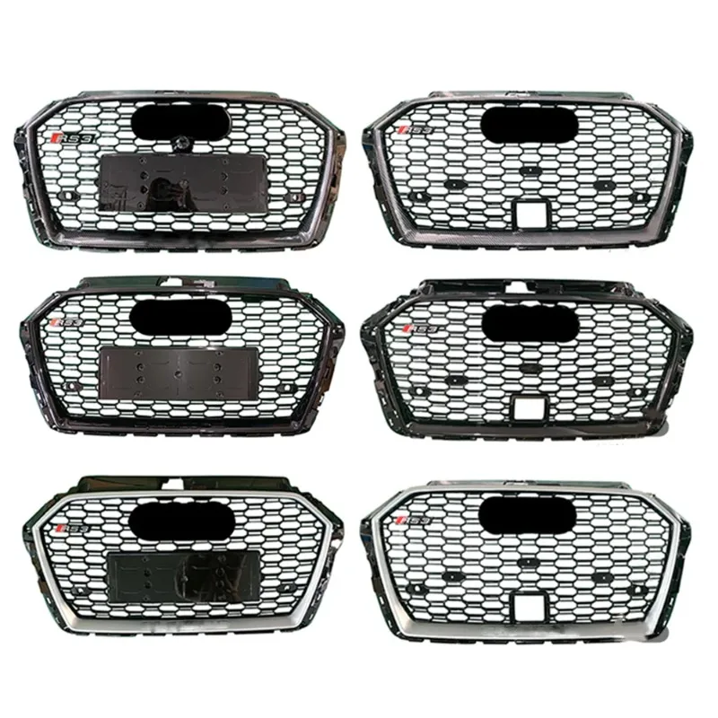 Body Kit Carbon Fiber Honeycomb Mesh Grille for Audi A3 S3 2017 2018 2019 2020 Facelift Audi Rs3 Front Grille RS301719