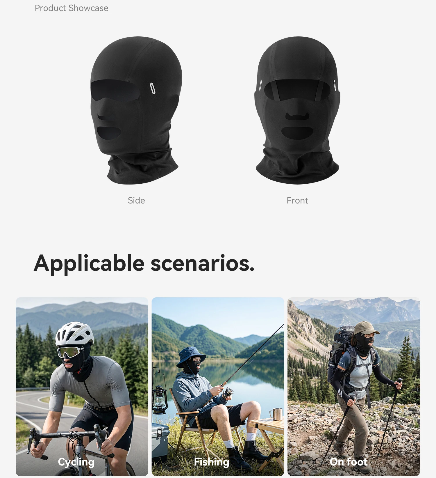 ROCKBROS Herren Eisseide Sonnenschutz Fahrrad-Vollgesichtsmaske Sommer Outdoor Winddichte Fahrrad-Motorradhelm-Kappe Hut Maske – Detail 4