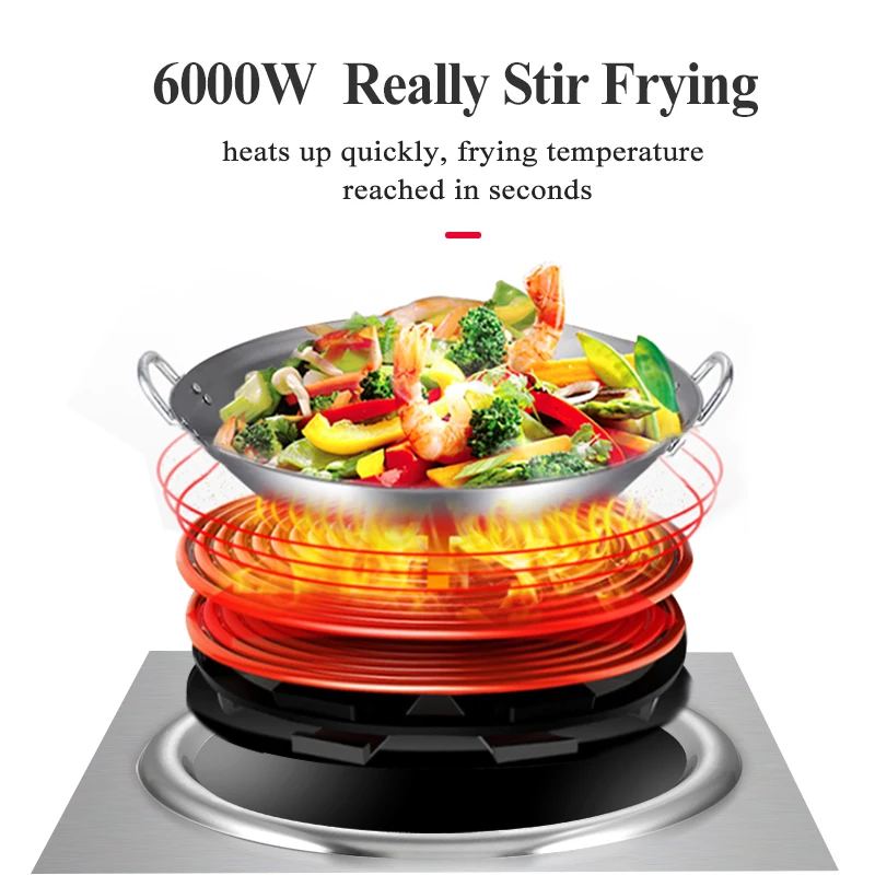 

In-Smart 6KW Electric Commercial High-Power 6000 Watt Induction Cooker Fast 6000 Watt Wok Burner Concave Furnace Stove Hotpot