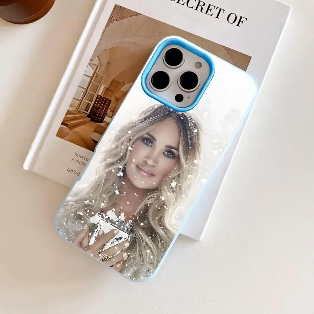 

Чехол для телефона Carrie Underwood Jelly, двухслойный, светло-голубой, для iPhone 17 16 15 14 13 12 11 Air Pro Max Plus, защитный