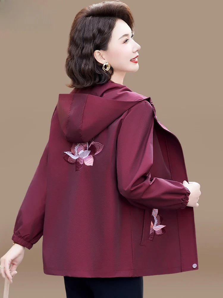 

Sli Casual Women's Jaet for Middle-Aged And ly Spring Autumn Large Size Top Faionable Korean Sle Loose Fit