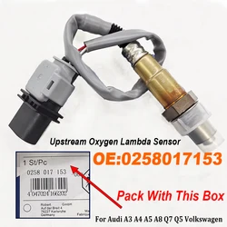 Sensores de oxígeno con sonda Lambda para coche, dispositivo de medición de alta calidad, 0258017153 07L906262S, para a-udi A3 A4 A5 A8 Q7 Q5 v-olkswagen, 258017153