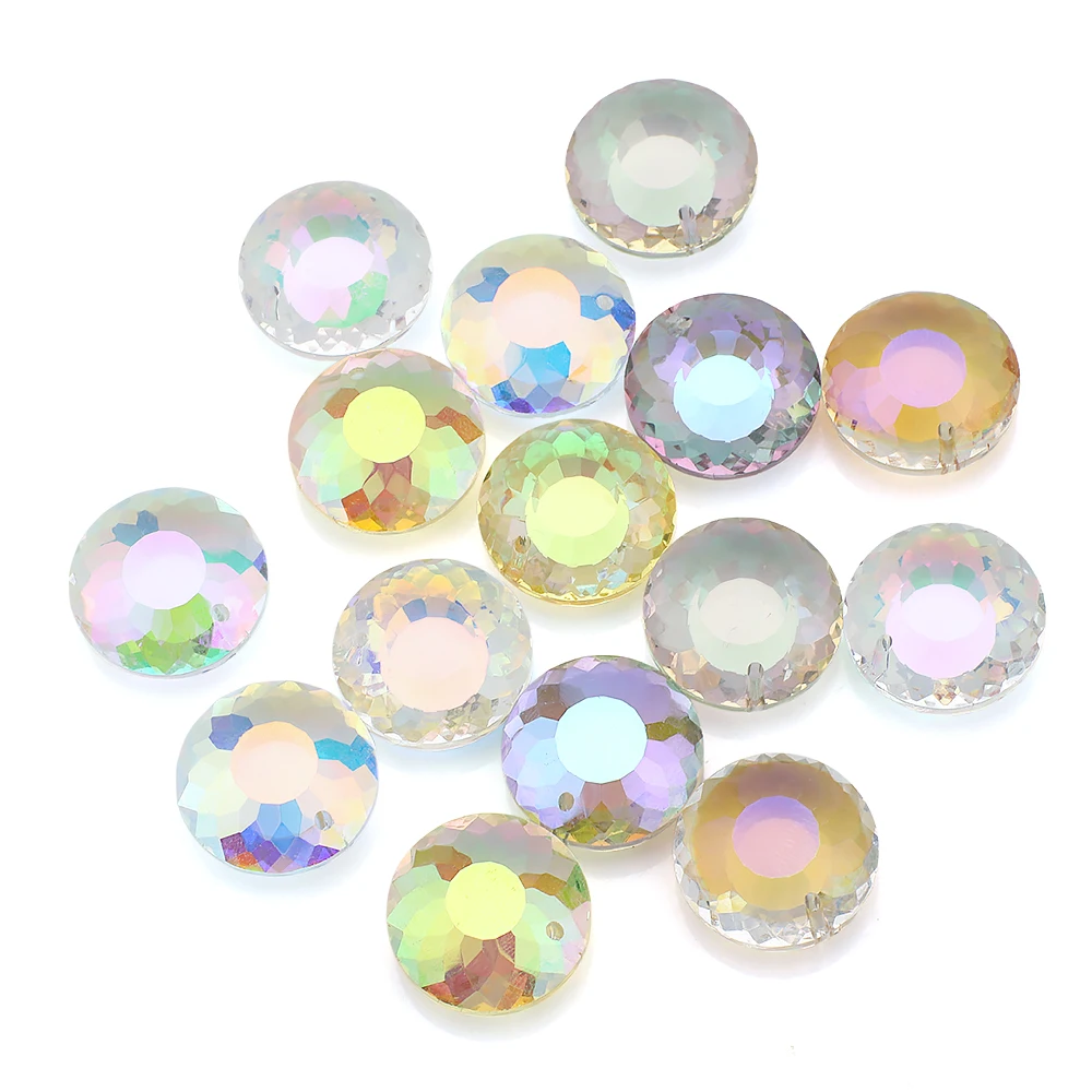 10 قطعة 18 مللي متر كريستال زجاج مستدير الخرز المسطح الحرف المعلقات فضفاضة الأحجار الكريمة DIY بها بنفسك صنع المجوهرات اليدوية القرط قلادة