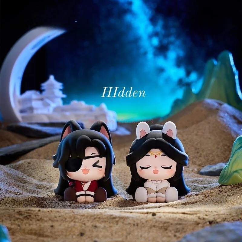 新しい天国役人祝福月明かり楼蘭シリーズブラインドボックスかわいい Xielian Huacheng アニメ人形 Yueshen 座り人形おもちゃ