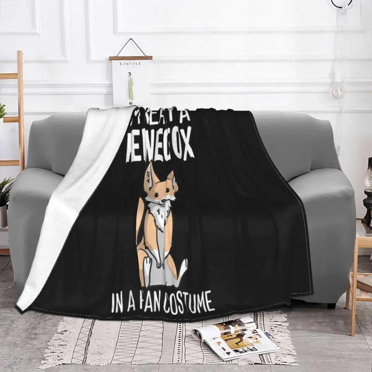 Official Im Really A Fennec Fox In A Human Costume Halloween New Personality Surprise Throw Blanket