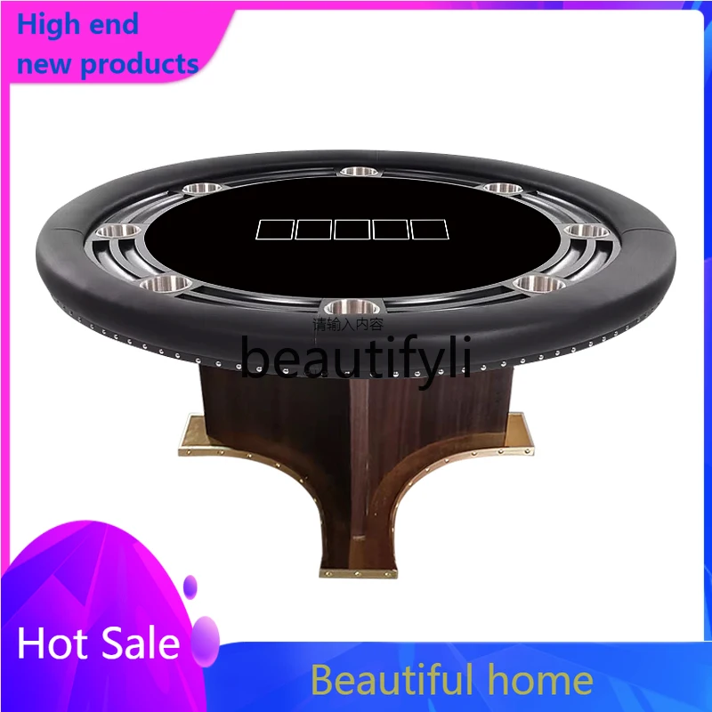 

High-end Texas Hold'em Round Table Club Chess and Card Room Special Table Depu Table Cover Can be Customized