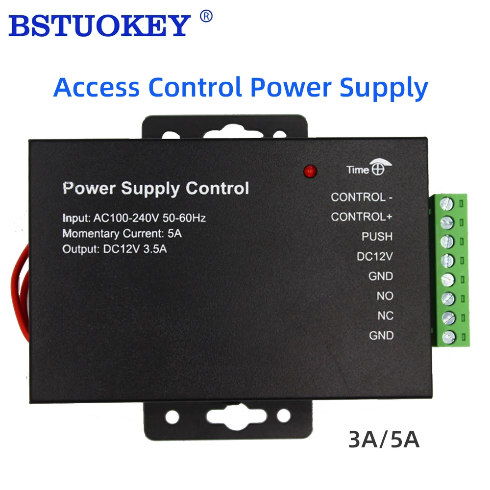 Door Access Power Supply Control Switch 3A 5A AC100V-240V Input NO/NC Output DC12V Electronic Lock Power Supply