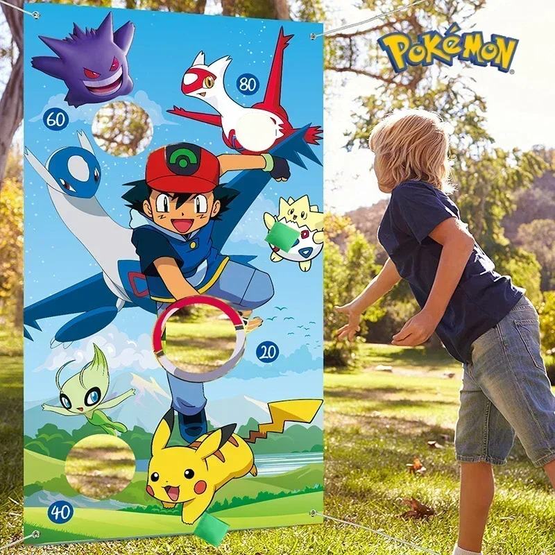 Anime Pikachu Go CThrow Game Banner Themenparty Anime-Figur Sandsack-Spiel Punktezählung Spaß-Hintergrund
