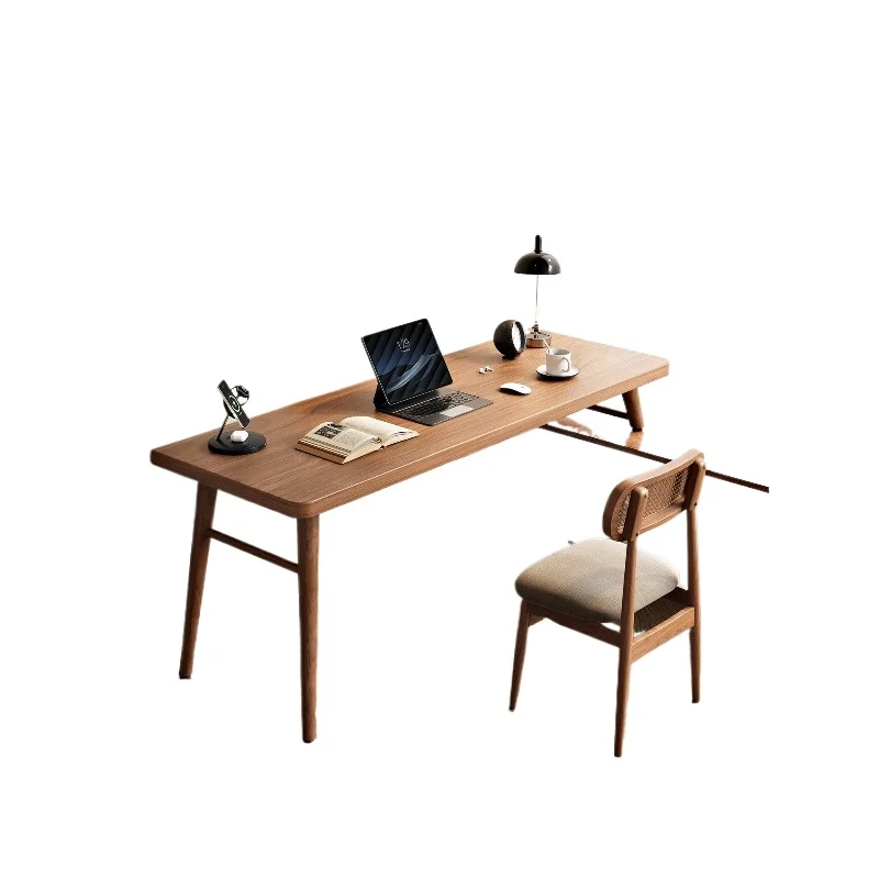 

All solid wood computer desk high and low foot bay window simple bedroom student writing balcony rectangular worktable table