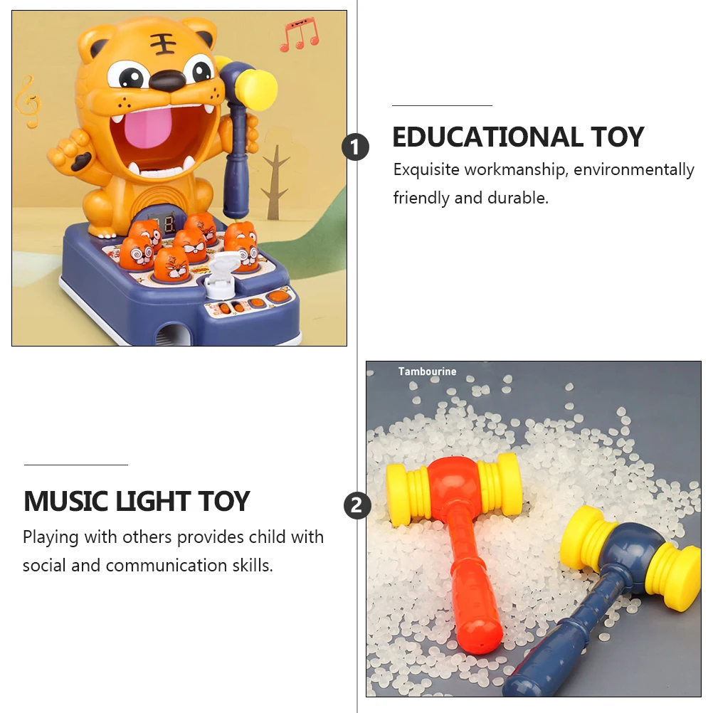 

Toys Tiger Hammering Game Educational Kids Toy Interactive Play Smooth Material Color Cognition Baby