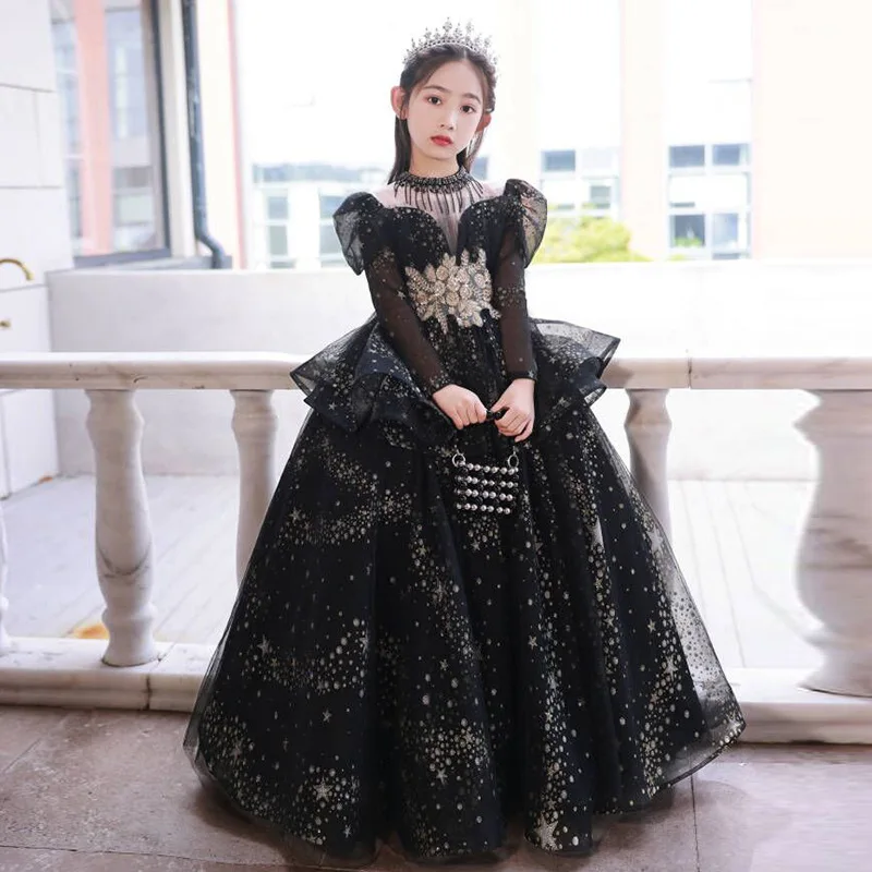 Dress for Girls Vestidos Birthday Party Dresses Princess Evening Girl Dresses Kids Girls Children Clothes Long Wedding Dress