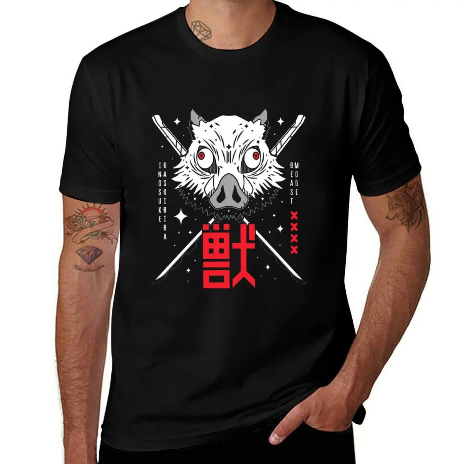 Inosuke Hashibira T-Shirt Anime t-shirt customs design your own kawaii clothes tshirts for men