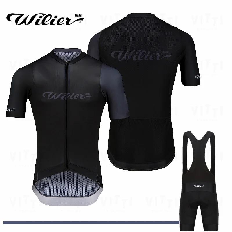 mira Wilier 2024 Short sleeve Jersey Summer Cycling Clothing sets Quick Dry Bike Shirt MTB Riding Bib Pants Bicycle Sportswear