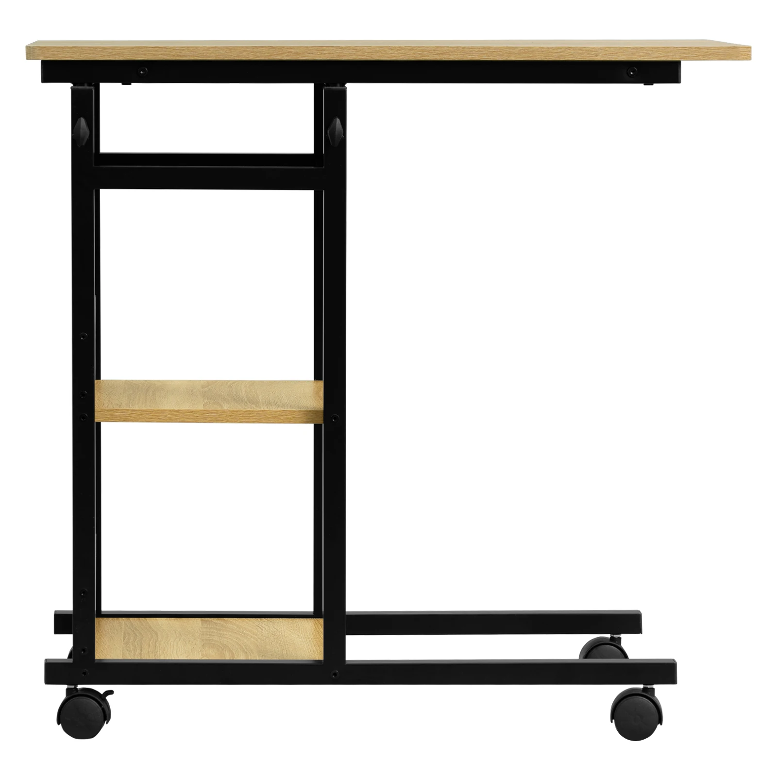 WOLTU Couchtisch, Beistelltisch, Bett-Sofa-Laptoptisch, C-förmig, höhenverstellbar, mit Rollen, Beistelltisch für Wohnzimmer, Schlafzimmer – Detail 14
