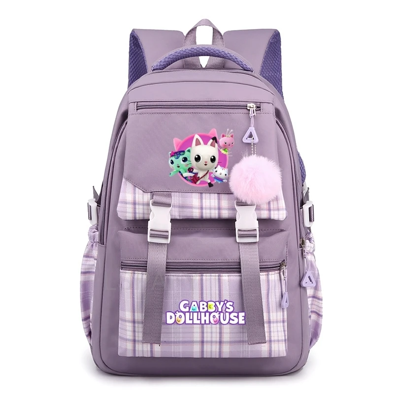 Gabby Dollhouse SchoolBag Primary School Bookbag Large-capacity Cartoon Anime Knapsack High-quality Backpack Laptop Bag Gift