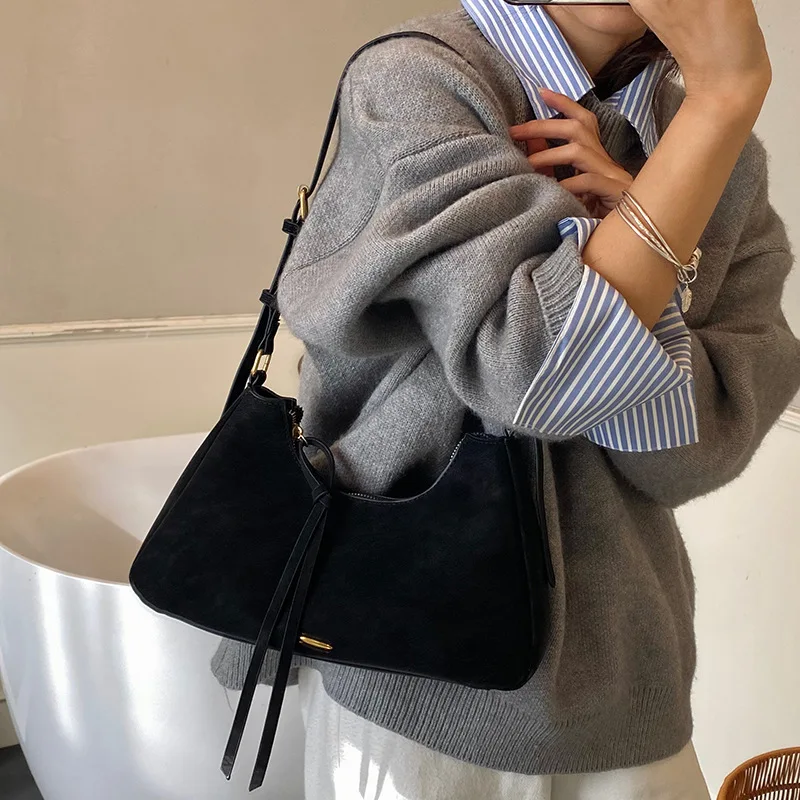 

2025 Winter Korean Style Shoulder Bag for Women Minimalist Genuine Leather Multi-way Crossbody Tote Large Capacity Vintage Purse