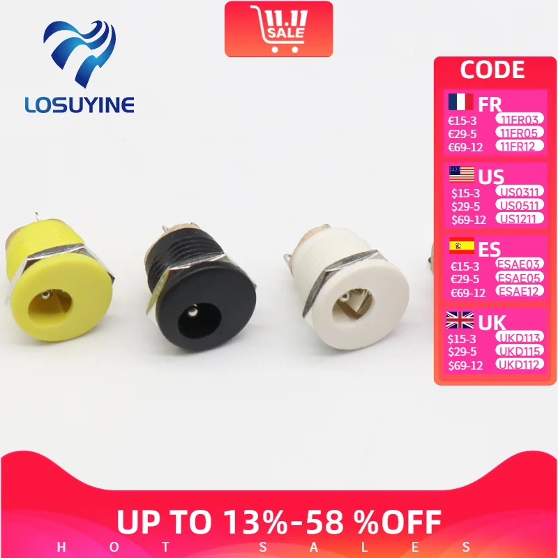 

8 шт. красный, желтый, черный, белый, разъем постоянного тока 5,5*2,1 мм, разъем питания постоянного тока, розетка постоянного тока, панель розеток постоянного тока