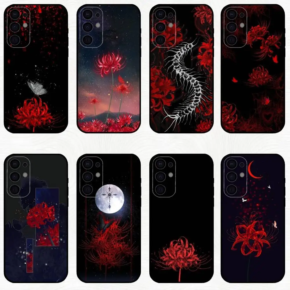 

T-Tokyo Ghoul Red Spider Lily Phone Case For Samsung S25,S24,S23,S22,S21,S20,Plus,Fe,Lite,Others Black Cover