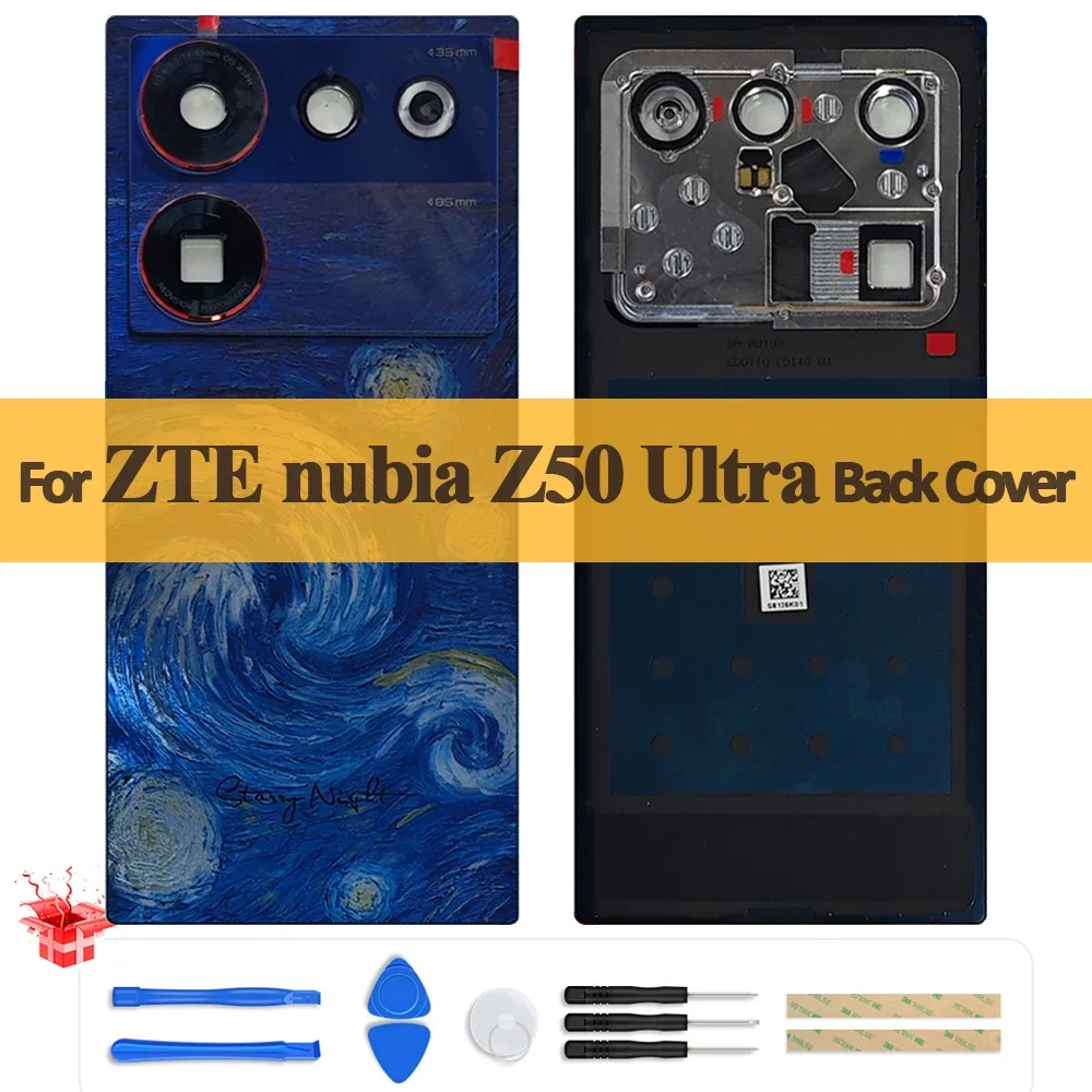 Original Back Cover For ZTE nubia Z50 Ultra Battery Back Cover Housing Rear Door Case NX712J Replace Parts + Camera Lens