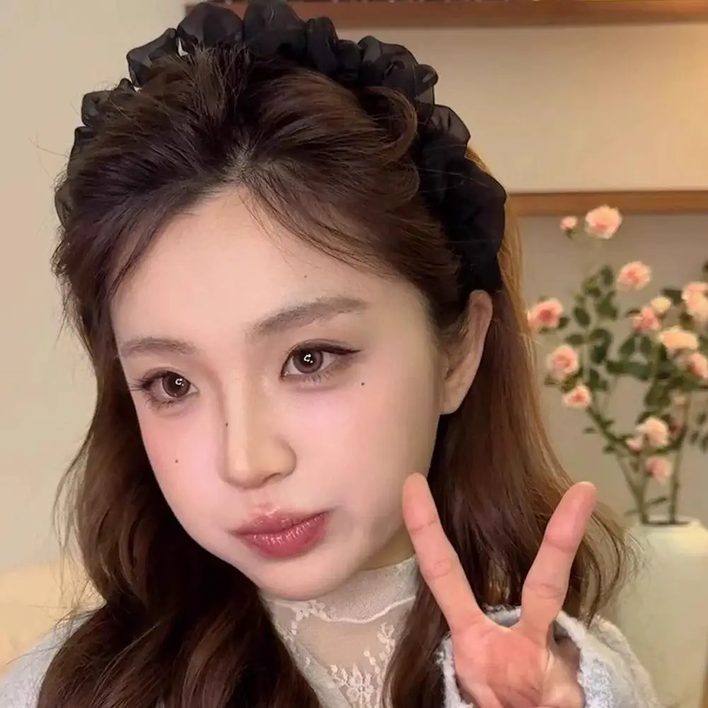 

Women's New Wave Net Hairband Early Spring Versatile Slimming Headband Elegantly High Hairline Hair Clip For Face Shaping L0N4