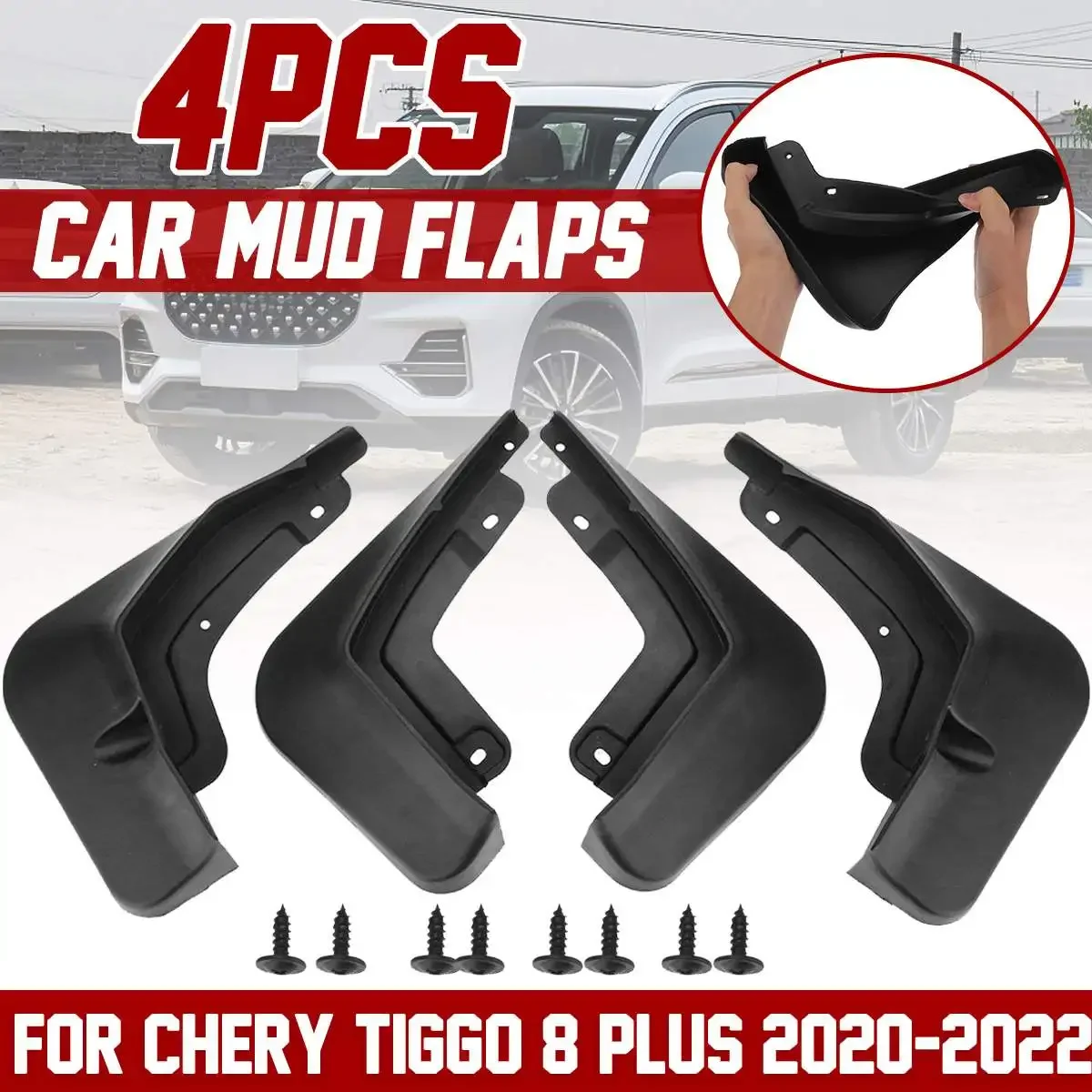 4Pcs For Chery Tiggo 8 Pro Plus Tiggo 8 Pro Max 2020-2022 Mudflaps Mud Guards Flaps Splash Guards Mudguards Fender Front Rear