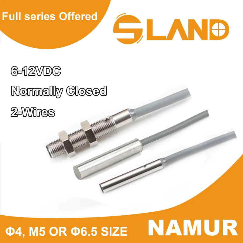 Φ5 Φ6.5 M5 Cylindrical NAMUR Proximity Sensor Low Voltage 6-12VDC Normally Closed